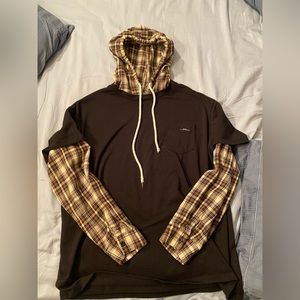 Plaid Hoodie w/ T-Shirt overlay